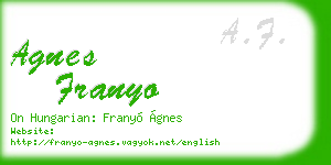 agnes franyo business card