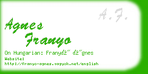 agnes franyo business card